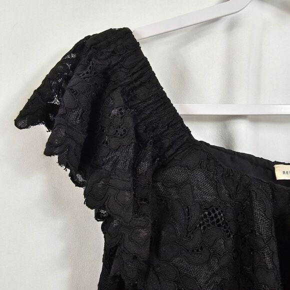 Rebecca Taylor Off Shoulder Lace top in Black - Size 8 - Picture 3 of 9